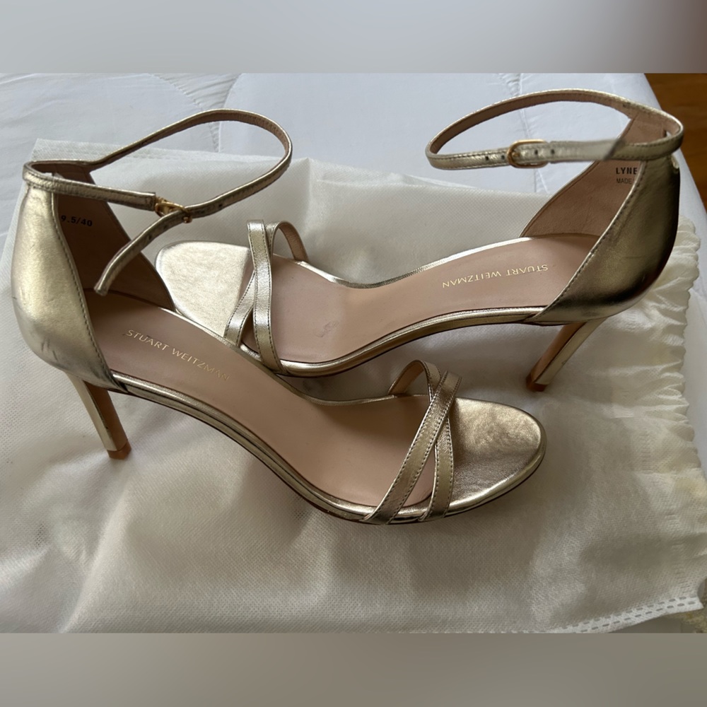 Stuart Weitzman “Lynette” gold heels - 3 inch heel